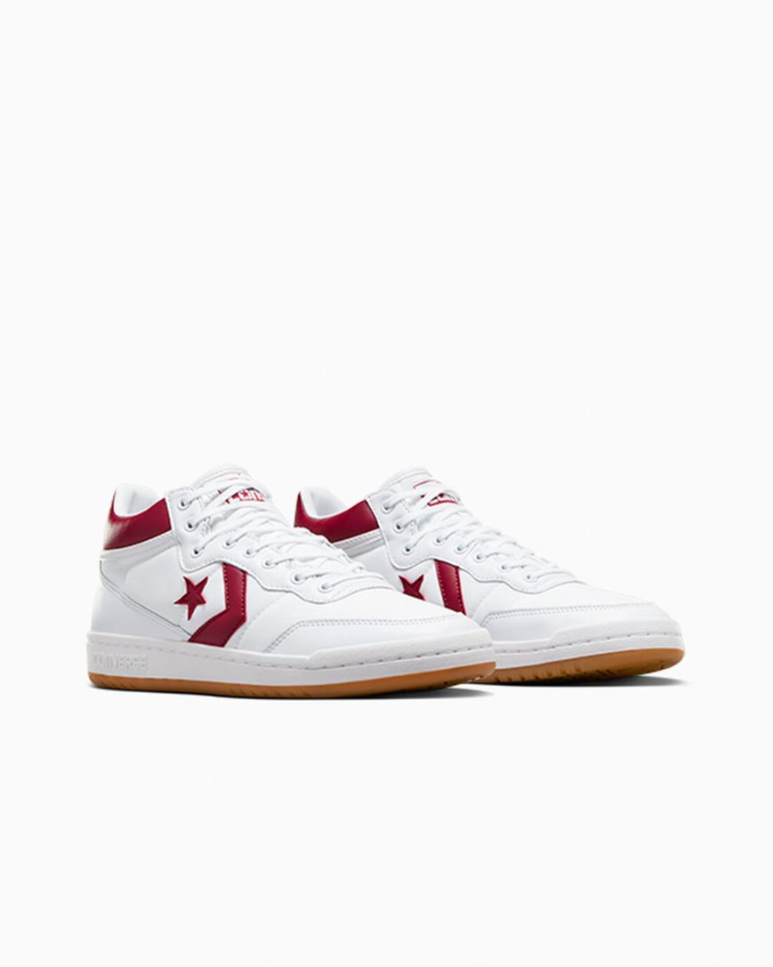 Bascheți Dama Converse CONS Fastbreak Pro Piele Albi Rosii Albi | RO NFCUW602